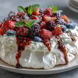 Pavlova with Fresh Berries Cream