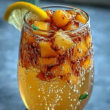 Refreshing mango pineapple sparkling lemonade punch, bursting with juicy fruit and fizz, perfect for celebrating graduation in style.