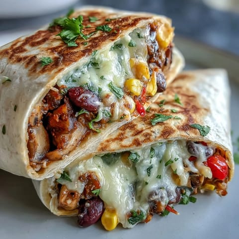 Golden-brown Veggie Burritos served with creamy avocado slices and a dollop of sour cream.