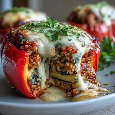 Vibrant turkey and veggie stuffed bell peppers baked until tender, packed with lean protein and colorful vegetables for a healthy dinner.
