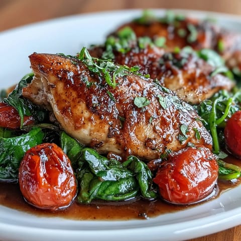 Balsamic Chicken Tomatoes Spinach