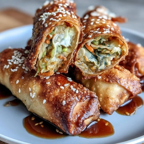 A platter of vegetable egg rolls served with tangy soy ginger dipping sauce, perfect for a light appetizer or snack.  