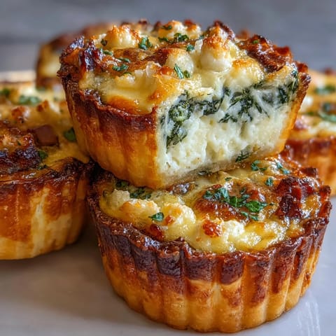 Close-up of flaky pastry mini quiches filled with creamy egg custard and savory cheese toppings, perfect for elegant appetizers.  