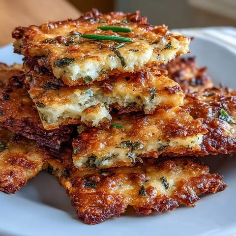 Deliciously savory cheese and herb crackers baked to golden perfection, ideal for pairing with dips or enjoying on their own.  