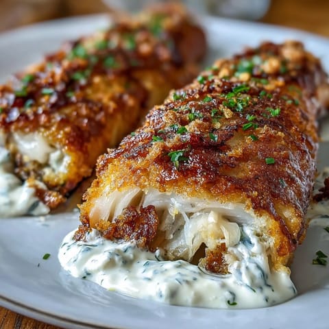 Crispy Southern fried catfish fillets with golden cornmeal crust, served alongside tangy remoulade sauce for a soulful seafood dinner.  