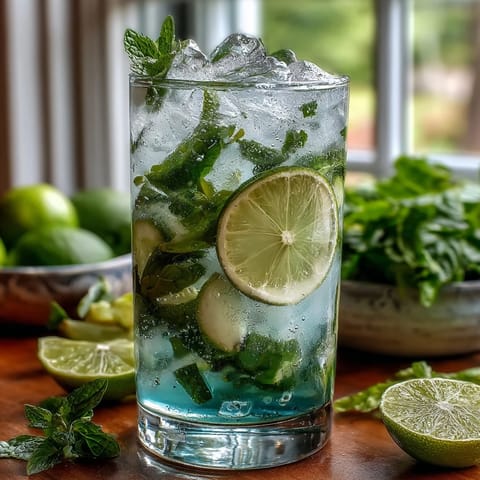 Colorful Grad Party Lemonade Bar with fresh fruit, herbs, and flavored syrups for DIY drinks.