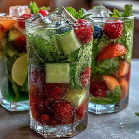 Festive customizable lemonade bar featuring citrus slices, berries, and mint for graduation celebrations.