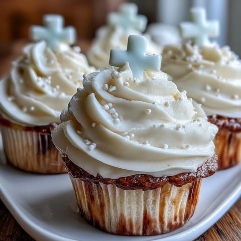 Communion Cupcakes White Fondant Cross