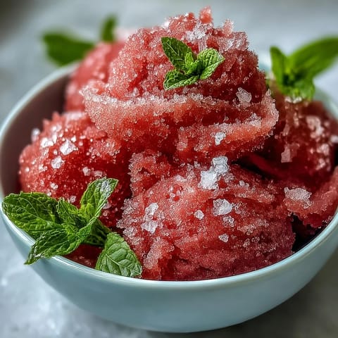 Deliciously simple Watermelon Sorbet (3 Ingredients) perfect for a hot day's treat.
