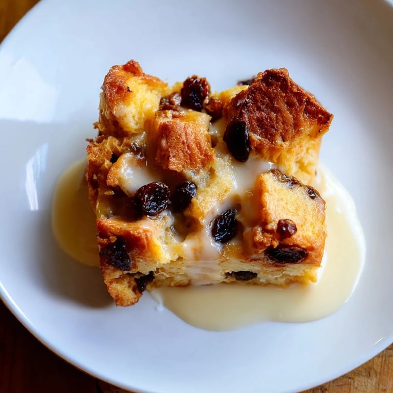 Enjoy this classic American bread pudding, a baked dessert with a wonderfully soft, moist texture.