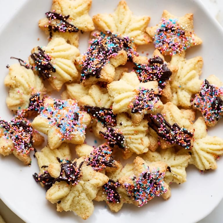 A close-up of delicious, delicate Spritz Cookies, a classic buttery treat, perfect for sharing.