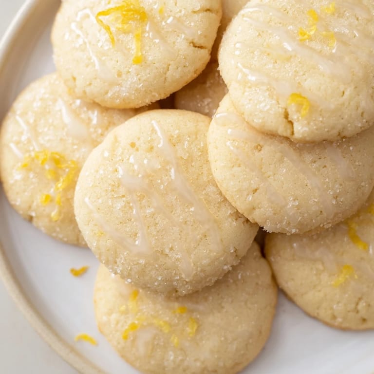These homemade lemon sugar cookies, coated in sugar crystals, offer a perfectly balanced, zesty flavor.