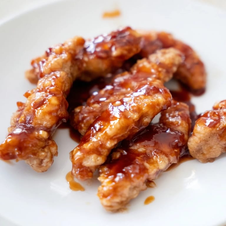 Holding a half bite of the Honey Sriracha Chicken Wrap, showing the sticky glaze on the tender chicken.