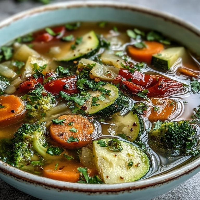 Aromatic Ginger Vegetable Soup served in a rustic bowl, garnished with fresh herbs, perfect for a light and healthy meal.