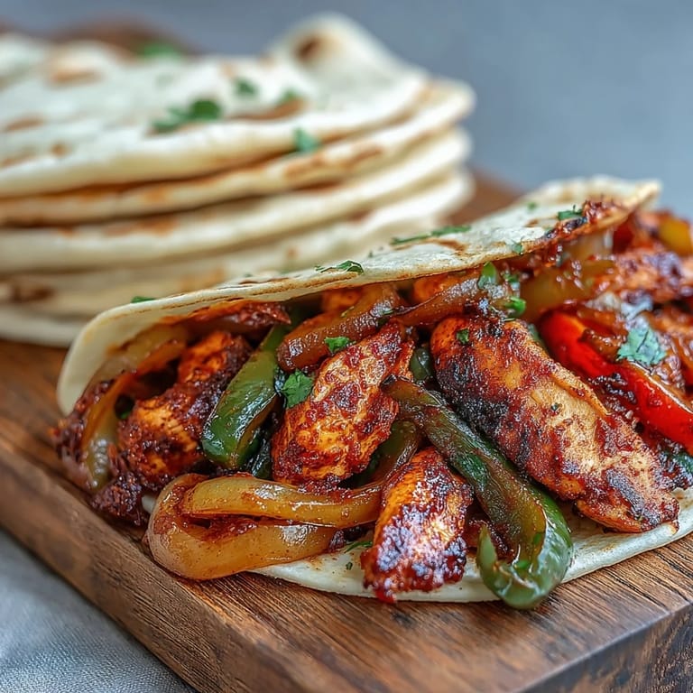 Easy Chicken Fajitas topped with sour cream and salsa, perfect for a quick weeknight dinner