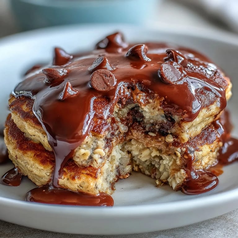 Serve this easy Peanut Butter Cup Protein Pancake Bowl with a glass of milk for a cozy, high-protein dessert-inspired meal.