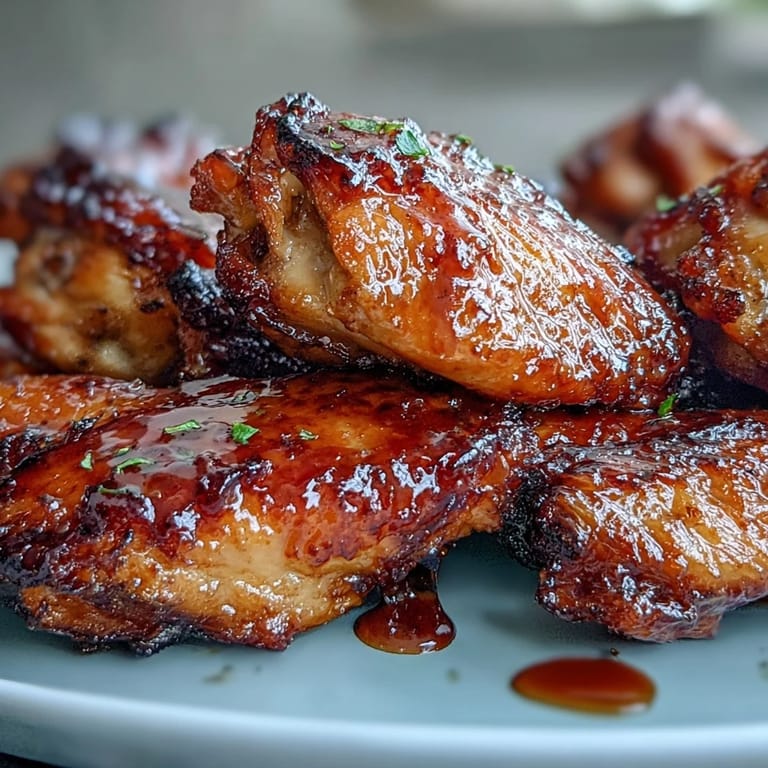 Oven-Baked Honey Garlic Chicken Wings and Rice, garnished with parsley, ready for a delicious family dinner serving.