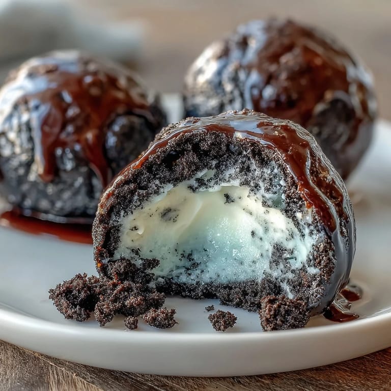 Handcrafted mochi encasing smooth black sesame ice cream, offering a perfect blend of texture and flavor.  