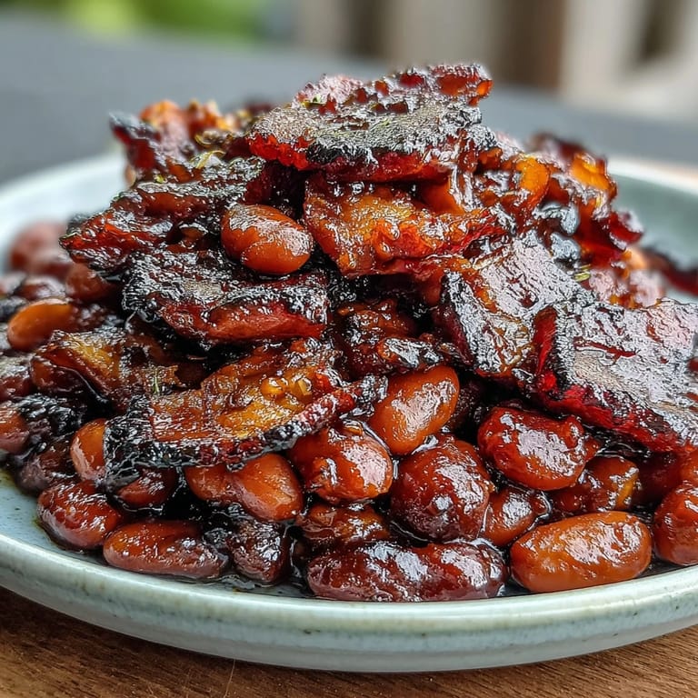 Rich, smoky Summer BBQ Baked Beans baked until thick, with tender beans and savory bacon bits.