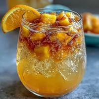 Vibrant tropical punch with mango, pineapple, and sparkling lemonade, garnished with fresh fruit and mint for a refreshing grad party drink.